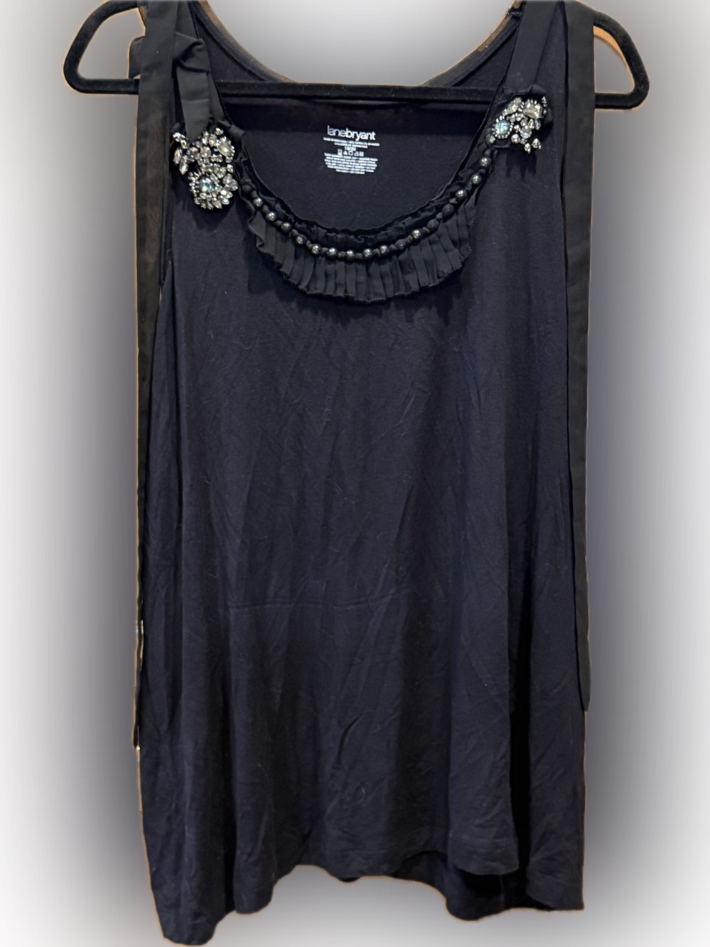 Lane Bryant Embellished Black Tank Top Sleeveless Blouse Plus Size 18/20